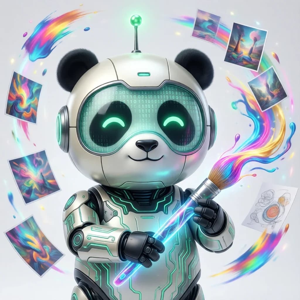 Cheery AI panda